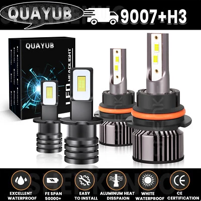 For Daewoo Lanos 1999-2002 6000K LED Headlight High Low + Fog Lights Bulbs Combo - Image 1 of 4