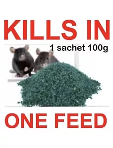 RAT KILLER POISON MAX STRENGTH 100g SACHET STRONG RAT GRAIN BAT UK - Picture 1 of 4