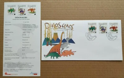 Singapore 1998 Animals Dinosaurs 3v Stamps FDC 新加坡邮票首日封 --- 恐龙 - Image 1 of 4
