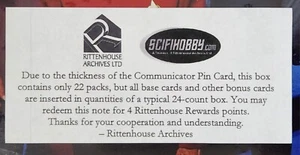 STAR TREK THE COMPLETE NEXT GENERATION SERIES ONE Insert Note from Rittenhouse - Picture 1 of 1