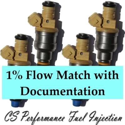 Inyectores de combustible Bosch 0280150749 (4) 1% Flow Match para 89-92 Volvo 740 940 2.3 I4 Foto 1 de 4