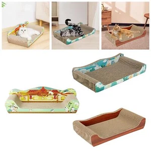Cat Scratcher Cardboard Grinding Claw Cat Scratch Bed for Indoor Cats - Picture 1 of 10