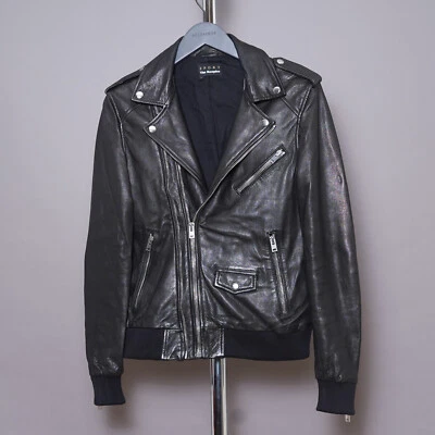 THE KOOPLES Leather Jacket SMALL Mens Black Biker Bomber Moto Rock Paris Grail S - Image 1 of 4