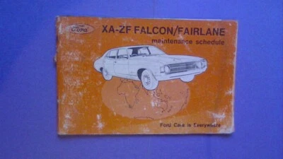 Ford XA - ZF Falcon / Fairlane Maintenance Schedule, Service Manual Booklet - image 1 of 4
