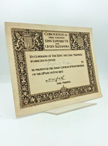 INVITACIÓN ORIGINAL A LA CORONACIÓN DEL REY EDWARD VII - 1902 - De colección - Imagen 1 de 4