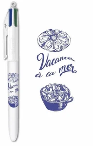 BIC STYLO 4 COULEURS COLLECTOR - EDITION VACANCES A LA MER - MOULES / HUITRES - Imagen 1 de 2