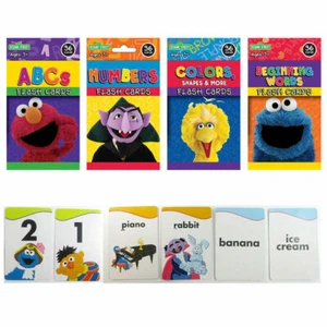 SESAME STREET FLASH CARDS - ABCs NUMBERS COLORS EARLY WORDS 144 TOTAL 4 PACK - Picture 1 of 6