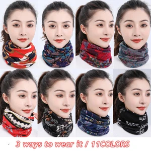 Outdoor Head Face Scarf Neck Warmer Imitation Cashmere Hat Scarf 3 Way To Wear - Picture 1 of 23