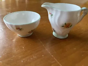Miniature Shelley Creamer, Open Sugar - Picture 1 of 4