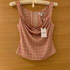 Miaou Imogen Pink Plaid Check Corset Top Brand New With Tags 100 Authentic