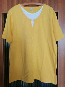 Damen-T-Shirt 2 in 1, Gelb/Weiß, Gr. 40/42 - Bild 1 von 3