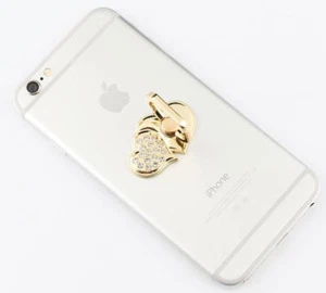 LiliDreamStore Universal 360 Rotating Cell Phone Ring Stand Holder DOUBLE HEARTS - Picture 1 of 9