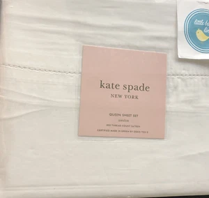 4-teiliges Kate Spade QUEEN Lakenset Weston weiß 100 % Baumwolle Neu 300 TC 2 verfügbar - Bild 1 von 3