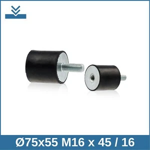 B Ø75x55 M16 x 45 / 16 NK 55° Shore Gummipuffer Schwingungsdämpfer - Bild 1 von 2