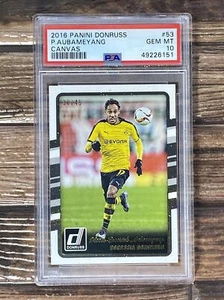 2016 Donruss Canvas Pierre-Emerick Aubameyang 38/49 #53 PSA10 - Picture 1 of 3