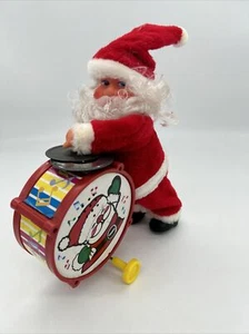 Santa Claus Drummer Toy Made In Taiwan Christmas Musical 10" Size Vintage RARE - Picture 1 of 10