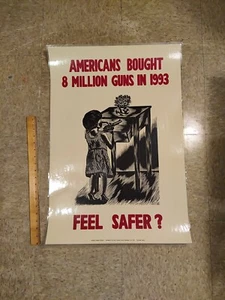 Póster Michael Dal Cerro Grabado en Madera Davidson Seattle Leyes de Control de Armas Save Kids - Imagen 1 de 11