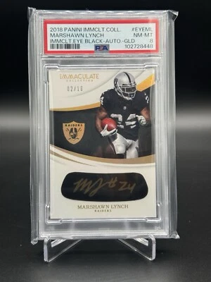 2018 Panini Immaculate Collection Marshawn Lynch Black Auto Gold NM MT 8 - 02/10 - Image 1 of 2