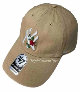 MLB New York Yankees ('47 Brand) Red Thorn Clean Up Hat Khaki - Picture 1 of 5
