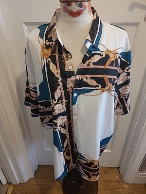 Mens 2xl Multi Coloured Aztec Style Short Sleeved Shirt - Image 1 of 4