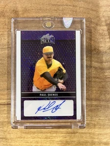 2024 Leaf Metal PAUL SKENES AUTO RC PURPLE 4/7 PIRATES RARE - Picture 1 of 2