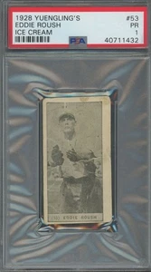 Eddie Roush 1928 Yuengling's Ice Cream #53 - PSA 1 - Hall of Fame - Picture 1 of 2