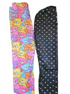 Leggings colorati bambina taglia 6 con stampe orso e cuore - Foto 1 di 1