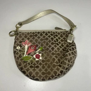 Authentic Rare Coach Monogram Y2K Pink/Red Flower Bag Shoulder Purse - Picture 1 of 9