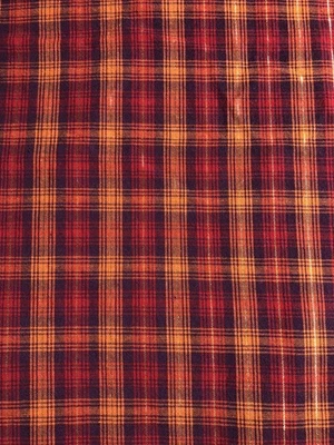 Tela escocesa metálica vintage de algodón rojo/naranja/dorado 44" de 5 yardas Foto 1 de 3