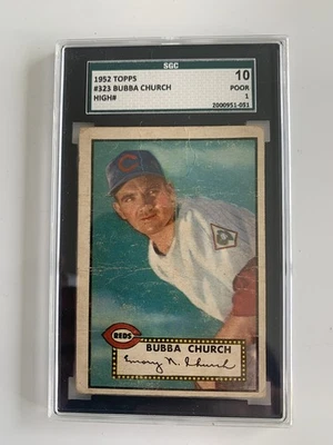 1952 Topps - Bubba Church #323 SGC 1 - Image 1 of 2