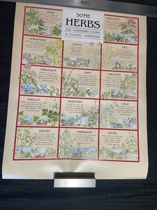 Vintage "Some Herbs For The Gardening Cooks & Cooking Gardeners" Poster 18x24 - Picture 1 of 9