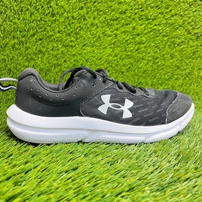 Under Armour Charged Assert 10 Boys Size 6.5Y Black White Running Shoes Sneakers - Image 1 of 4