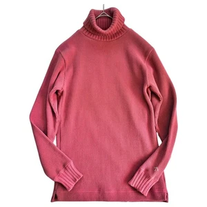 Nigel Cabourn Waffle Knit Cotton Turtleneck Sweater Orange Size 46 F/S - Picture 1 of 9