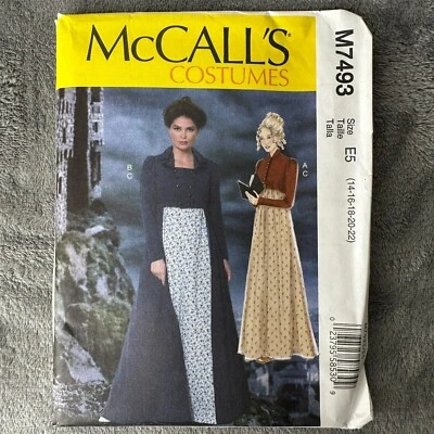 McCalls Sewing Pattern Costume M7493 Women Regency Dress Jacket Sz 14-22 Cosplay - Image 1 of 4