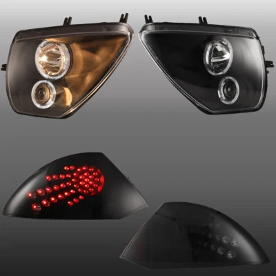 2 pairs For 00 -05 Mitsubishi Eclipse LED Lamp Black Headlights Smoke Tail Light Foto 1 de 4