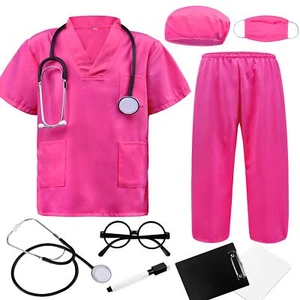 Doctor Costume for Kids Rose Scrubs Sets Nurse Scrubs Costume Veterinarian Co... - Picture 1 of 8