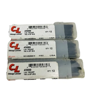 SET BESTEHEND AUS 3 12 STÜCK CHICAGO-LATROBE 45689 JOBBER BIT 150 A-SP #19, SCHNELLARBEITSSTAHL - Bild 1 von 4