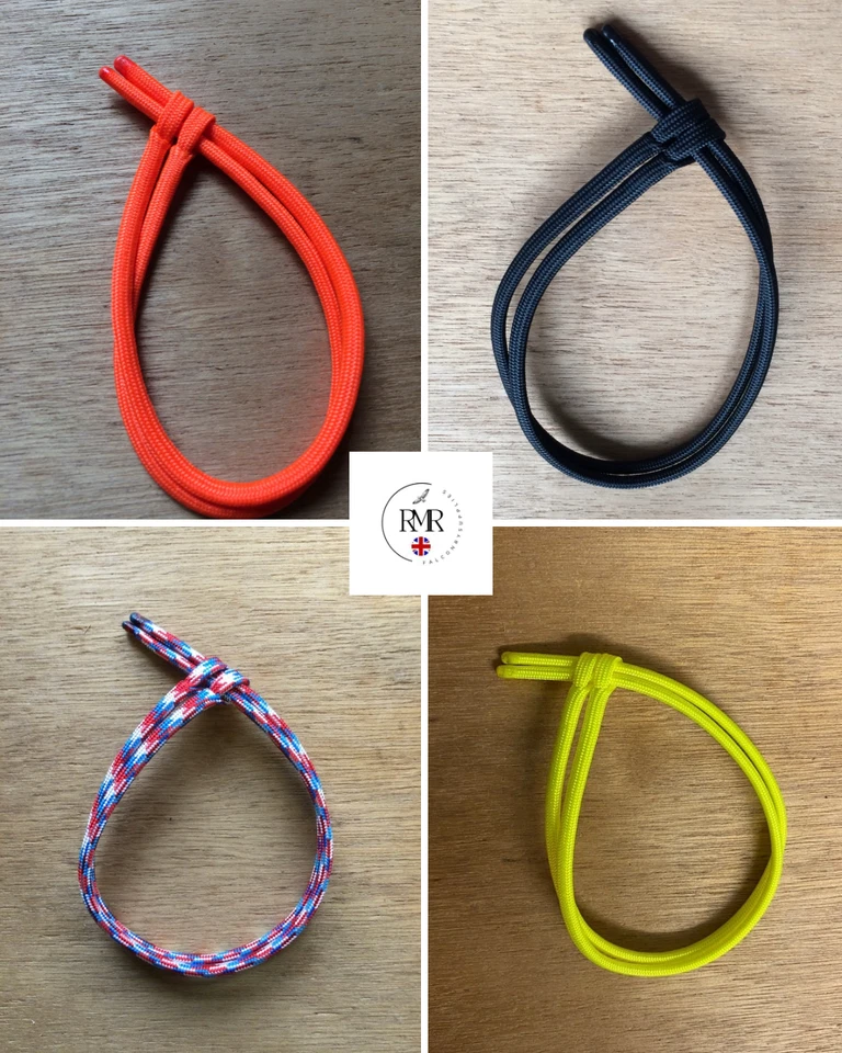 Pair Falconry Paracord Flying Jesses Harris Hawks Goshawks Redtails Falcons - Image 1 of 4