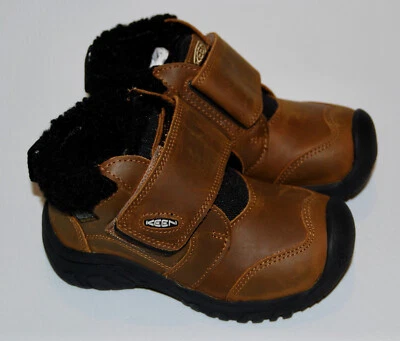 NIB KEEN Little Boys Brown Kootenay 4 Midrise Fleece Lined Waterproof Boots sz 8 - Image 1 of 4