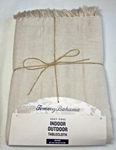TOMMY BAHAMA EASY CARE INDOOR OUTDOOR TABLECLOTH KHAKI 60 X 84 NIP - Picture 1 of 3
