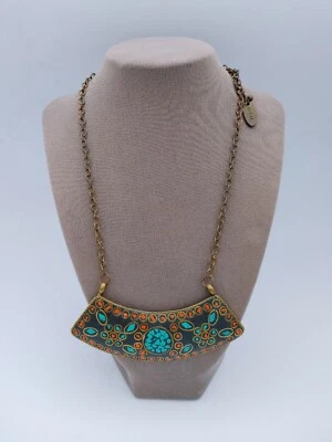 Collar Micro Mosaico India Color Bronce Turquesa Naranja Foto 1 de 4