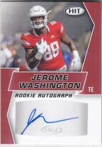 JEROME WASHINGTON 2019 SAGE HIT Premier Draft High RED AUTOGRAPH auto RUTGERS - Picture 1 of 1