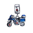 S925 Sterling Silver Ornament Trendy Cool Blue Motorcycle Pendant Handmade Brace