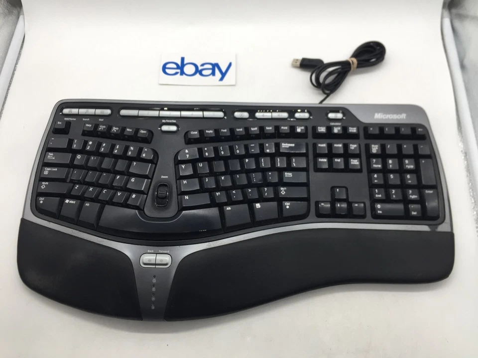 Microsoft Natural Ergonomic Keyboard 4000 v1.0 KU-0462 USB Wired FREE S/H - Image 1 of 4