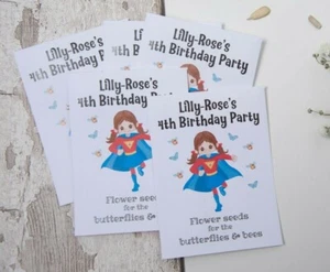 PAQUETE DE SEMILLAS PERSONALIZADO FAVOR CUMPLEAÑOS - FLOR SILVESTRE - ECO FAVOR - SUPERGIRL - Imagen 1 de 2