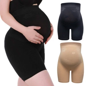 “Baby Bump” Maternity Shorts Shaper Over Belly High Waisted Pregnancy Underwear - Picture 1 of 13