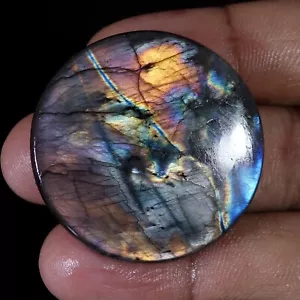 81.80 Cts Natural Purple False Labradorite Round Cabochon Gemstone 37X37X6MM - Picture 1 of 6