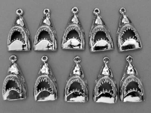 Shark Charms/Silver Tone/Made in USA/ Set of 10 pcs. - Picture 1 of 39