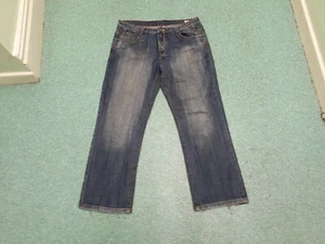 Pantalones de mezclilla para hombre Republic corte regular cintura 34" pierna 30" desteñido azul oscuro - Imagen 1 de 5