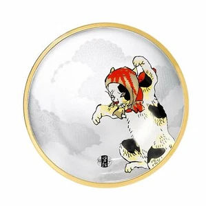 Aderia Glaswaren Edo Neko Katze runder kleiner Teller Hokkamuri 6742 MADE IN JAPAN - Bild 1 von 5